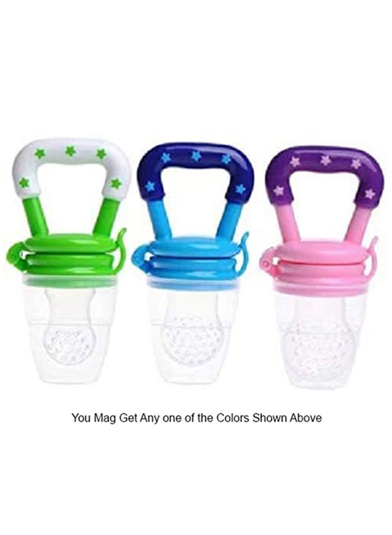 1 Piece Soft Chewable Silicone Fresh Food Teething Feeder Pacifier - Blue