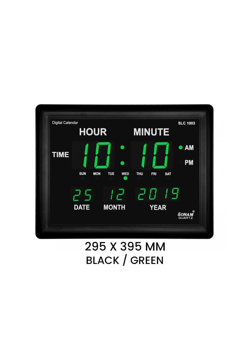 Digital Rectangle Wall Clock 1003 Green