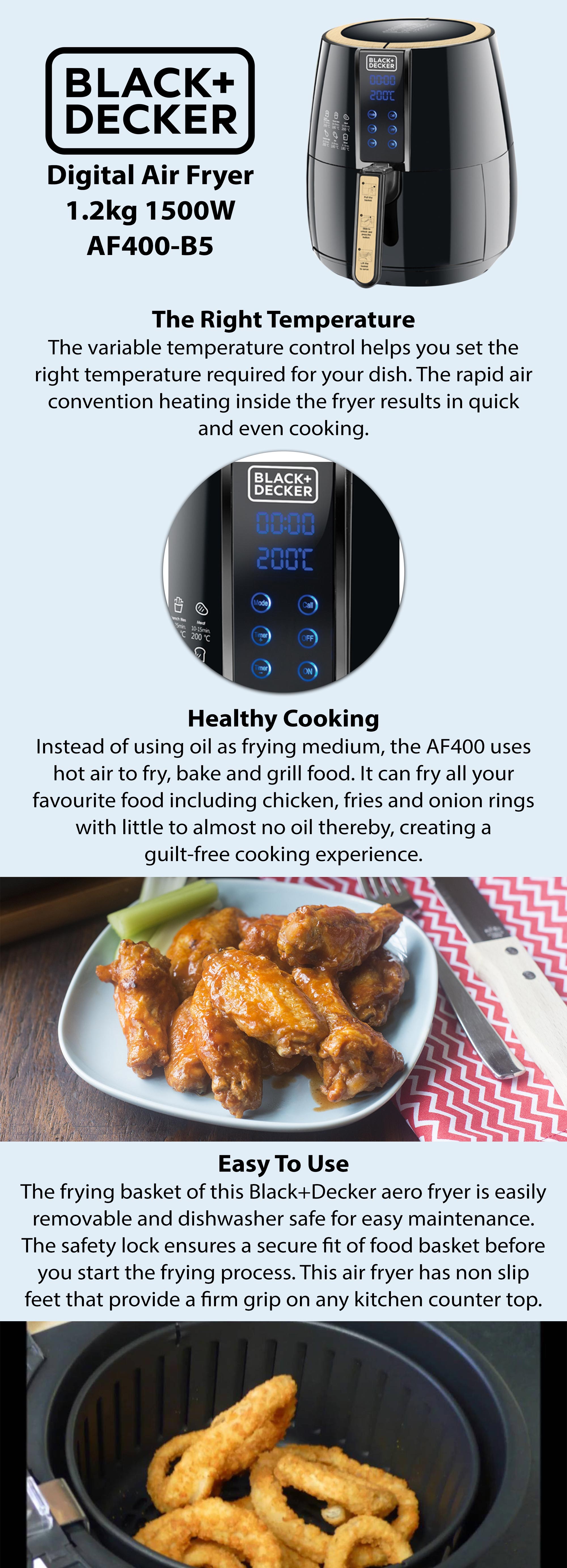 Digital Air Fryer 1.2kg 4 L 1500 W AF400-B5 Black