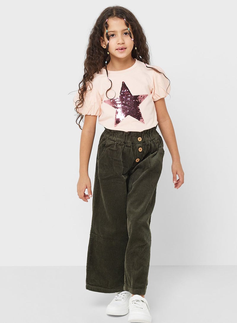 Kids Straight Hem Trousers