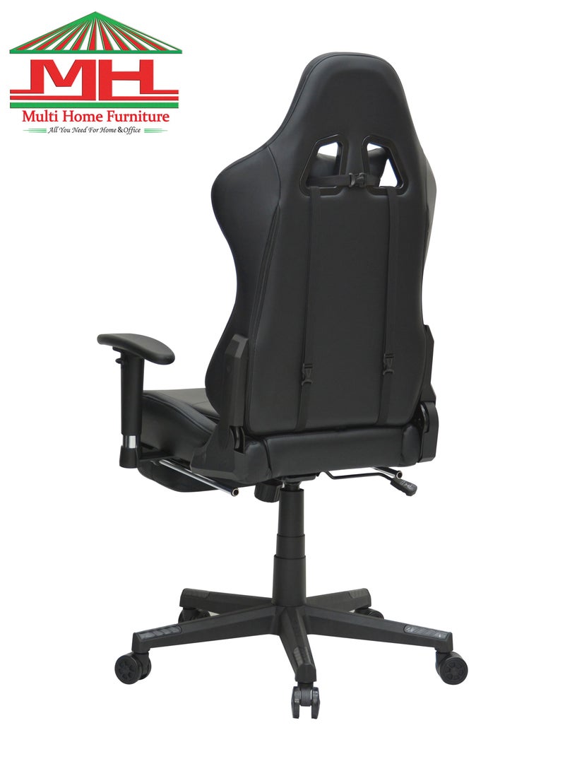 Best Executive Video Computer Gaming Chair With Fully Reclining Foot Rest And Soft Leather (8887RJ-BLACK)