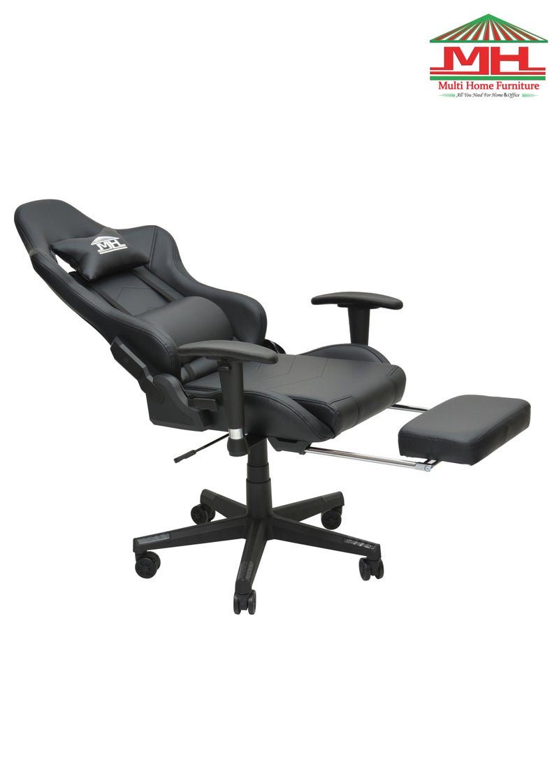 Best Executive Video Computer Gaming Chair With Fully Reclining Foot Rest And Soft Leather (8887RJ-BLACK)