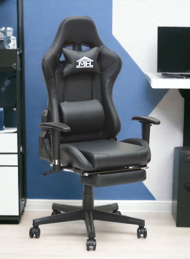 Best Executive Video Computer Gaming Chair With Fully Reclining Foot Rest And Soft Leather (8887RJ-BLACK)