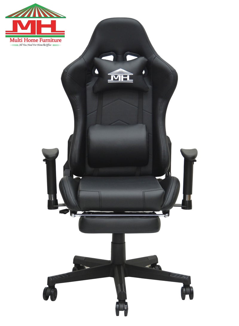 Best Executive Video Computer Gaming Chair With Fully Reclining Foot Rest And Soft Leather (8887RJ-BLACK)