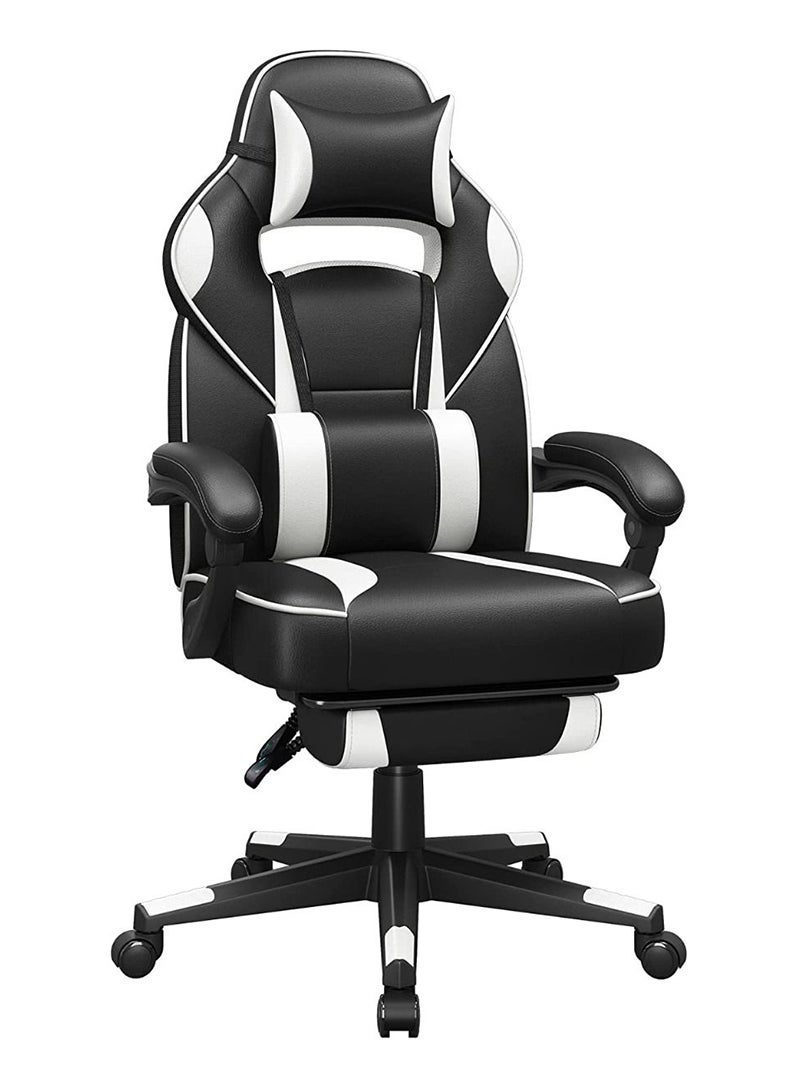 SONGMICS Black and White OBG73BW Advanced Gaming Chairs for Playstation, Office, Gaming Station, Home, Study Room