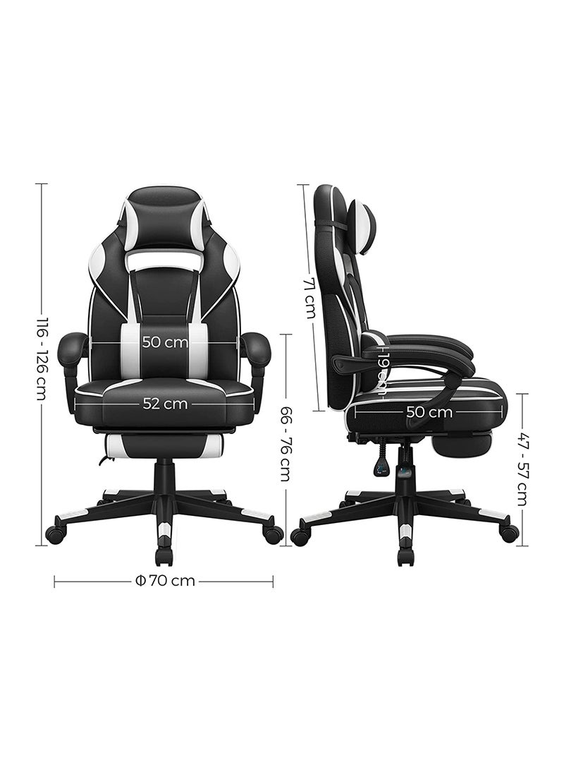 SONGMICS Black and White OBG73BW Advanced Gaming Chairs for Playstation, Office, Gaming Station, Home, Study Room