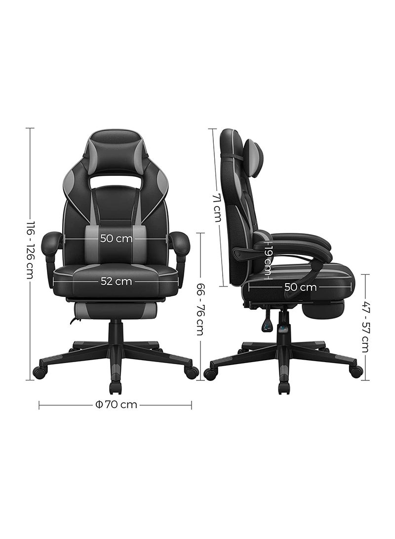 SONGMICS Black and Grey OBG073B03 Stylish Gaming Chairs for Playstation, Office, Gaming Station, Home, Study Room