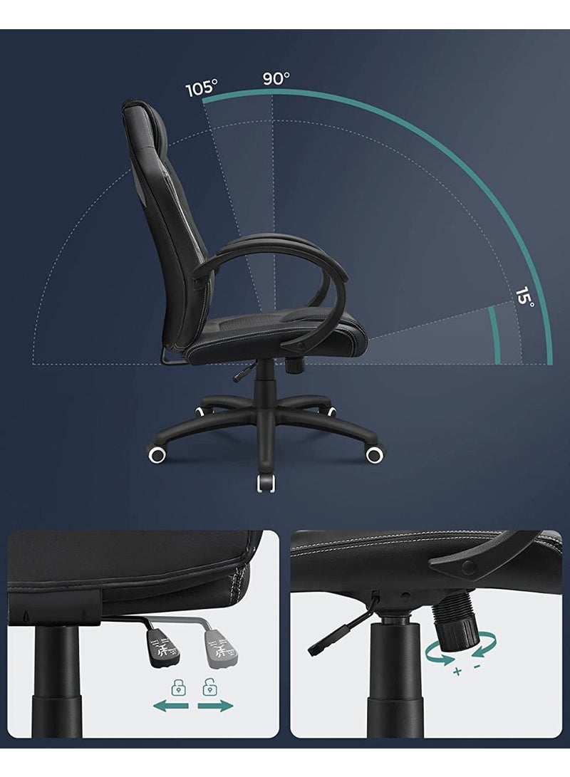 Songmics Black Obg56B New Era Gaming Chairs for Playstation, Office, Gaming Station, Home, Study Room