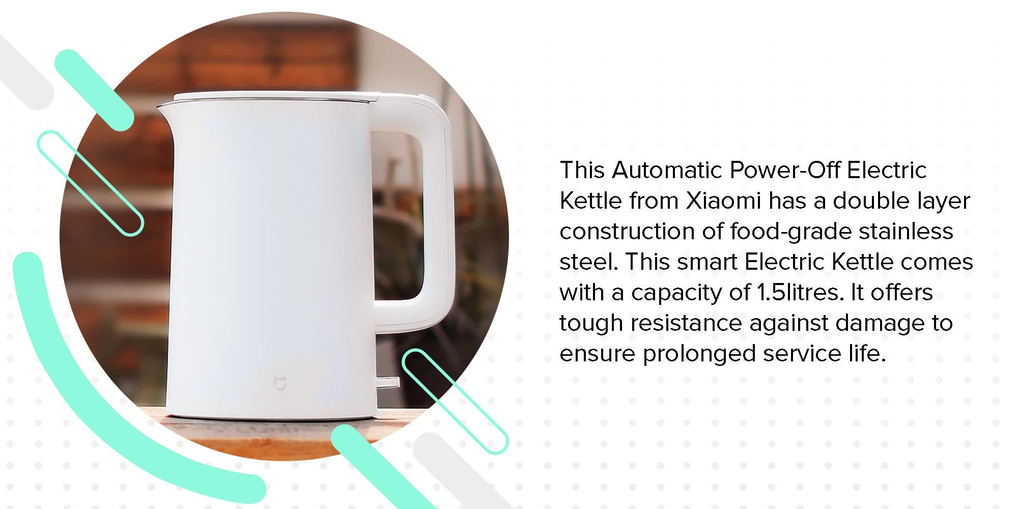 Automatic Power-Off Electric Kettle White