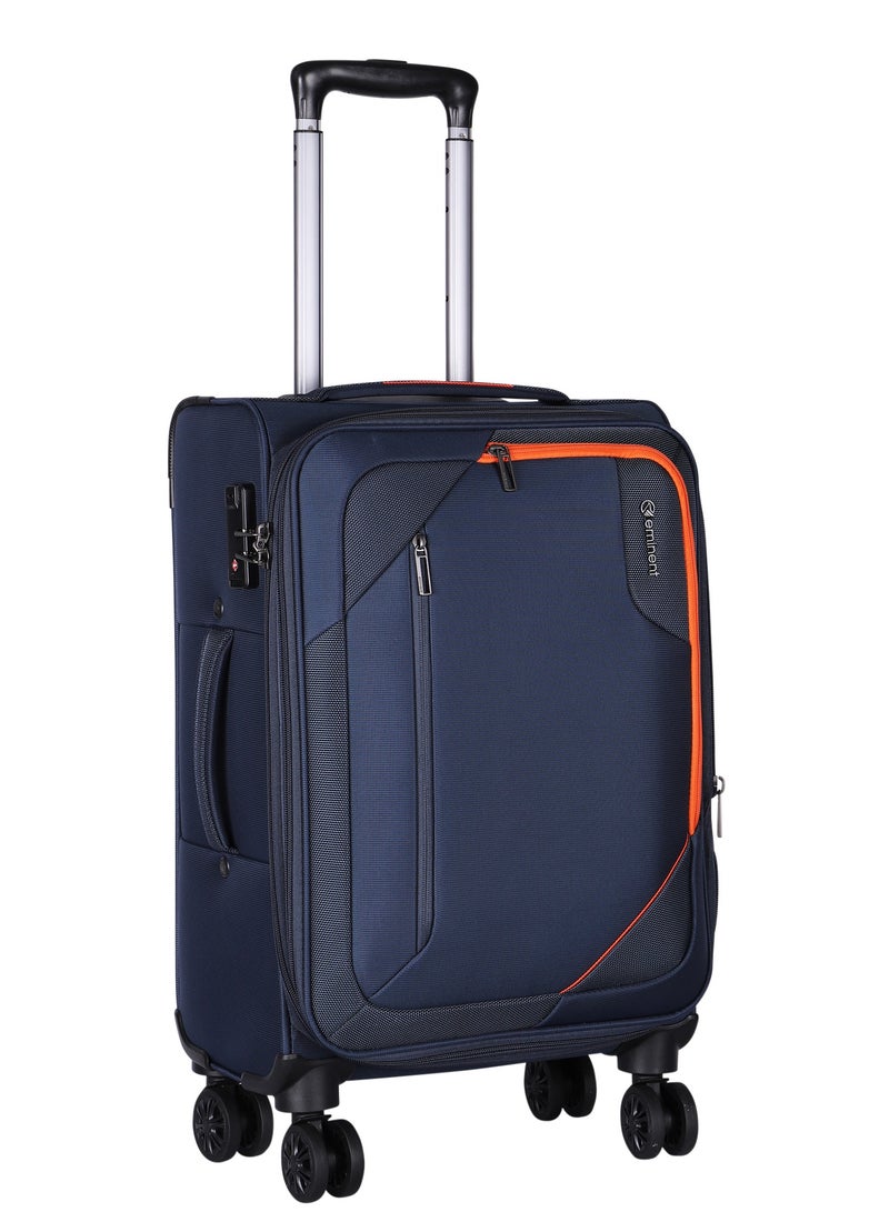 Expandable Luggage Trolley Bag Soft Suitcase for Unisex Travel Polyester Shell Lightweight with TSA lock Double Spinner Wheels E765SZ Carry On 20 Inch Navy Blue