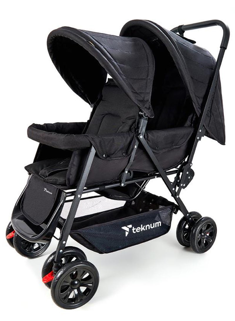 Double Baby Stroller Pram - Black