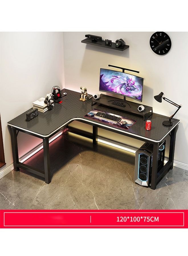 Computer and Multifunction Table Home Office Workstation with Storage Rack 120X100 cm (Right Corner)