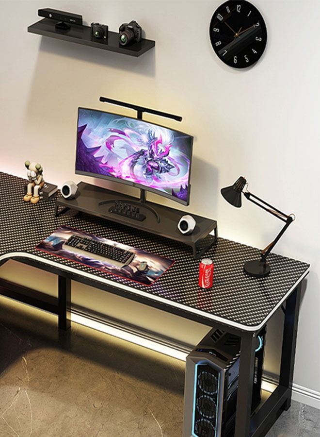 Computer and Multifunction Table Home Office Workstation with Storage Rack 120X80 cm (Right Corner)