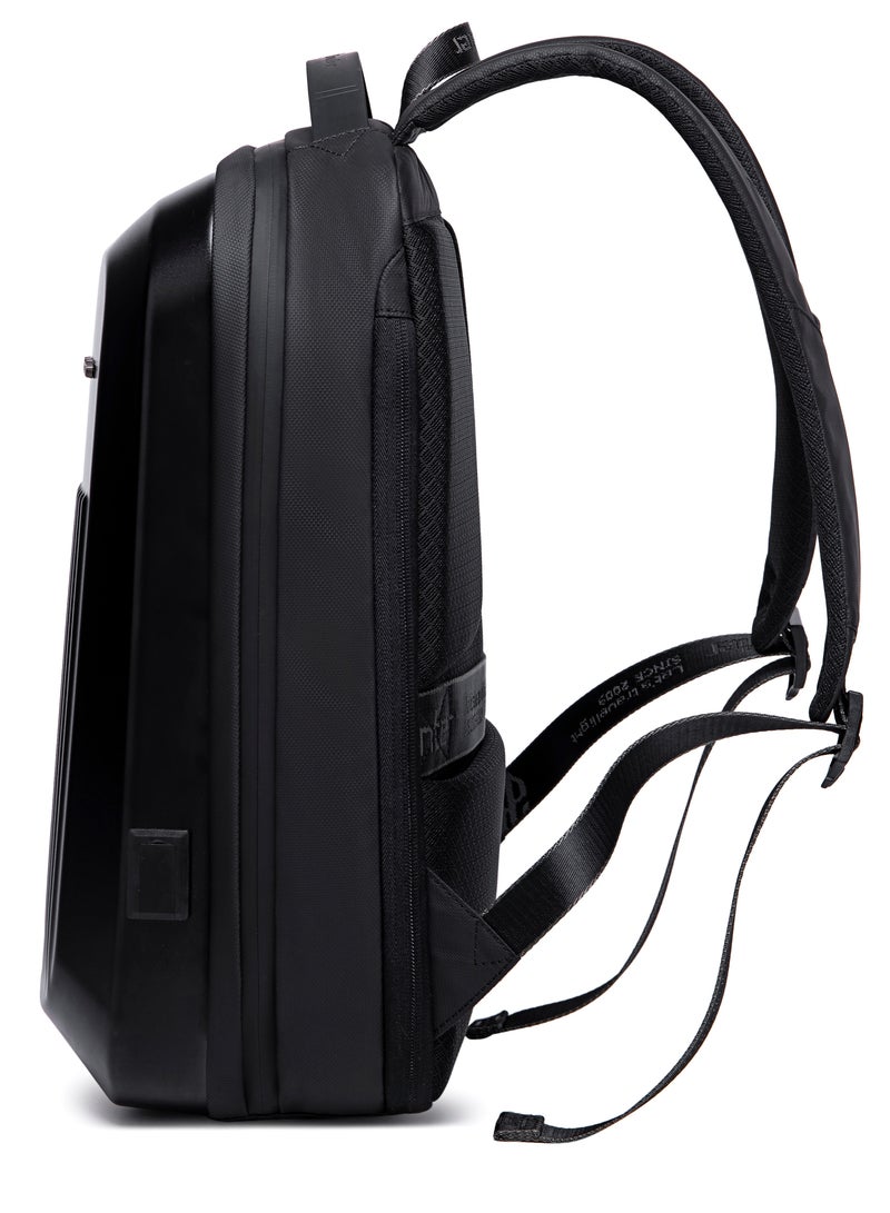 Anti Theft Business Laptop Backpack Waterproof Expandable Hard Shell Backpack with USB Charging Port and TSA Lock for Men and Women B00487 Black