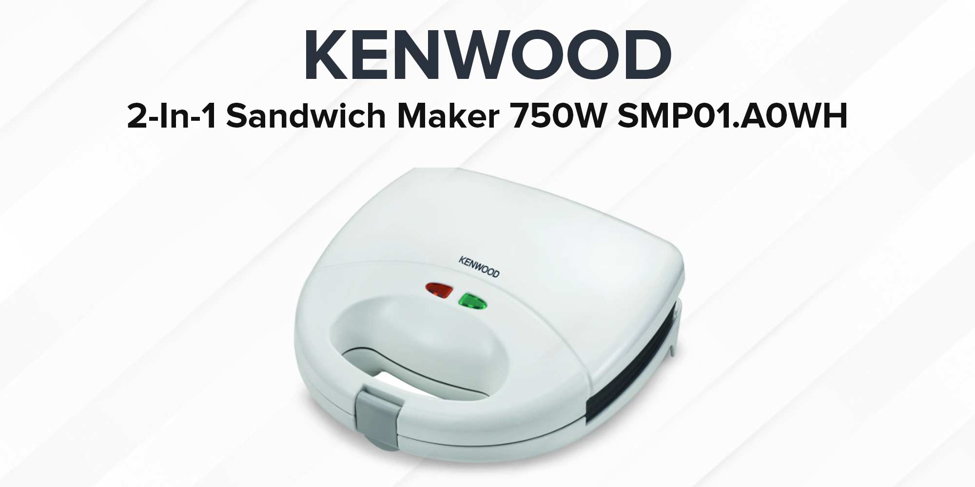 Sandwich Maker, 2 in 1, Grill, 2 Multi functional Plates, Non Stick, 750 W SMP01.A0WH White