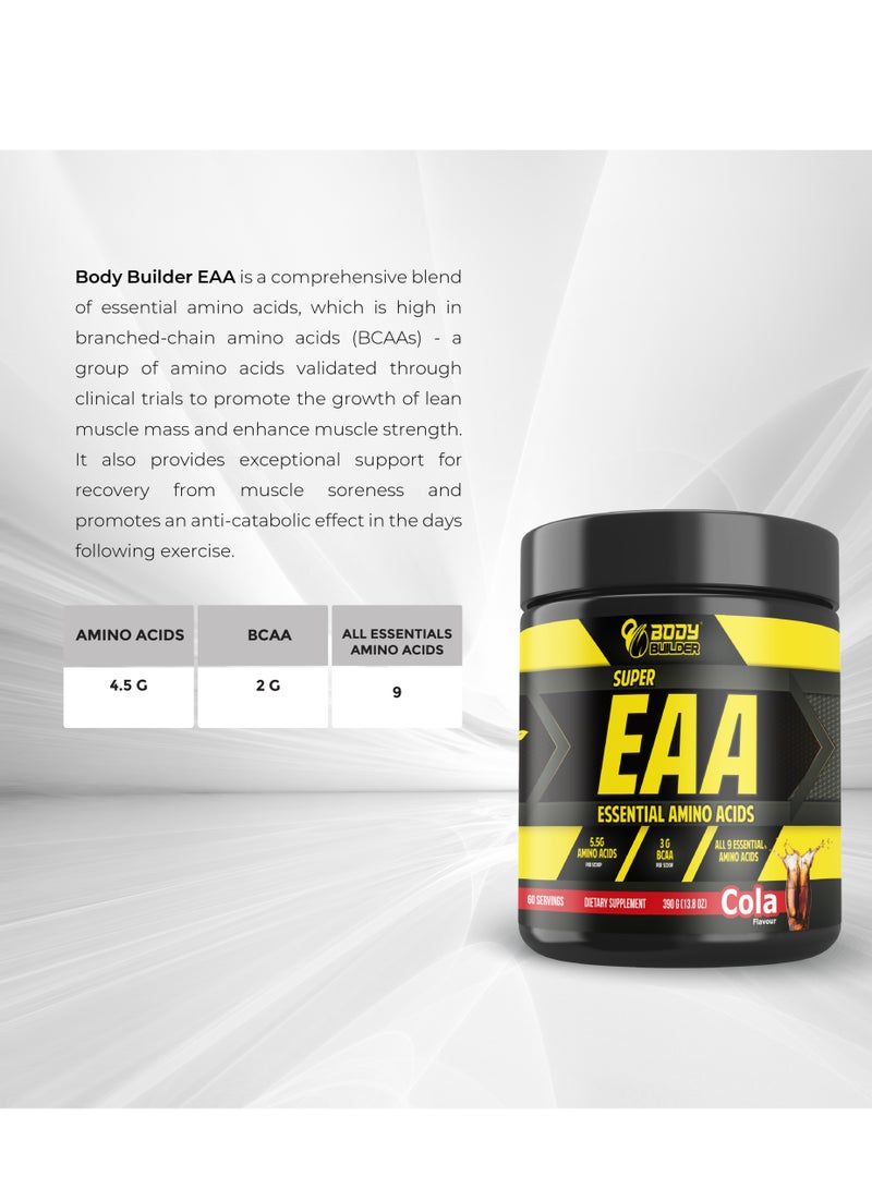 Body Builder Super Essential Amino acids, Cola Flavor 390 Gm