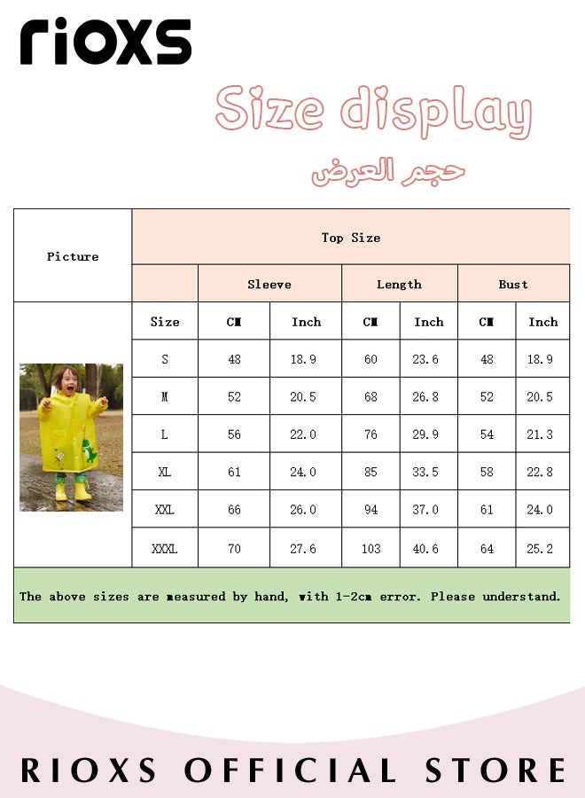 Kids Boys Girls Toddler Raincoat With School Bag Cover Long Cartoon Rainwear Rain Ponchos With Hoods Rain Jacket Cape Reusable For Outdoor Climbing Cycling Hiking Camping