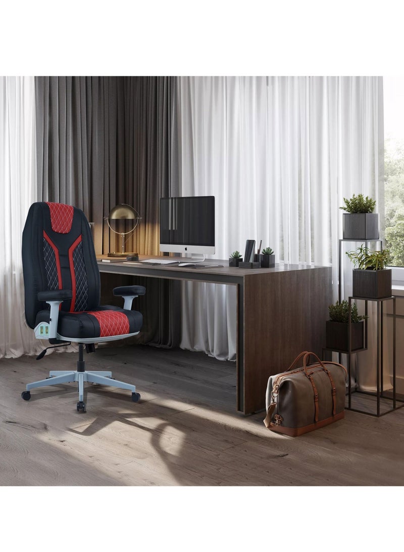 Gaming Chair 4 Way Adjustable Air Cushion Executive Office Home Chair PU Leather High Back Computer Chair Comfortable Arm Set Heavy Duty Gaming Chair