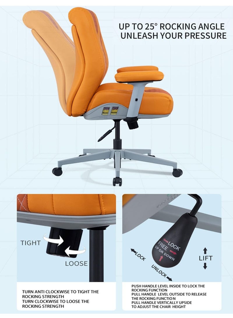 Gaming Chair 4 Way Adjustable Air Cushion Executive Office Home Chair PU Leather High Back Computer Chair Comfortable Arm Set Heavy Duty Gaming Chair