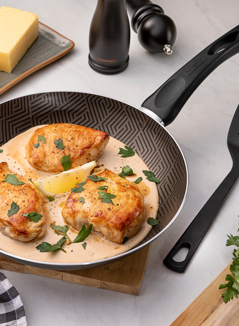 Since 1911,Made in Brazil- Paris 12 Pieces Lead Colored Aluminum Cookware Set with Interior and Exterior Starflon Max PFOA Free Nonstick Coating