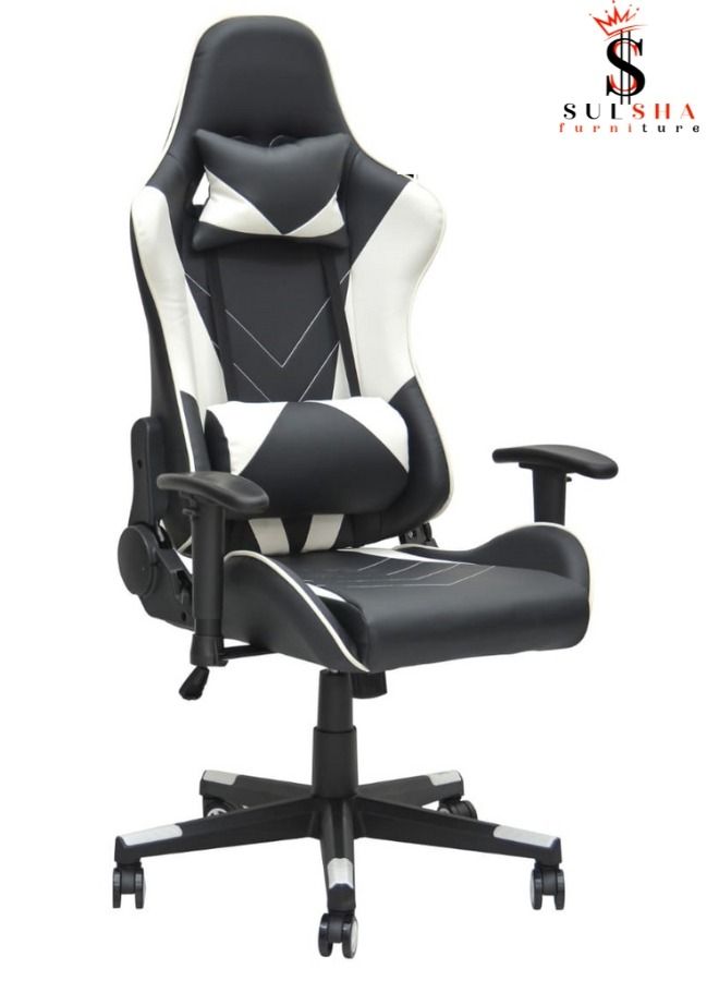 Executive Ergonomic Computer Desk Chair for Office and Gaming with headrest back comfort and lumbar support Black