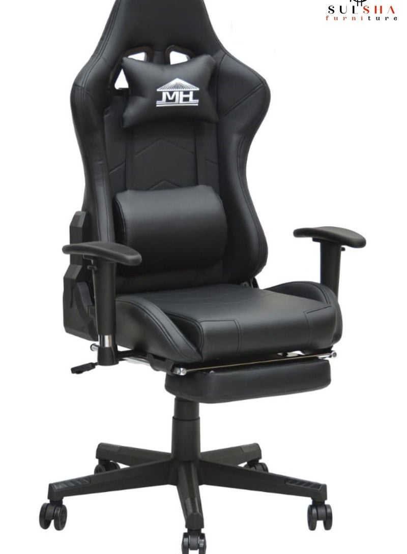 Executive Ergonomic Computer Desk Chair for Office and Gaming with headrest back comfort and lumbar support Black