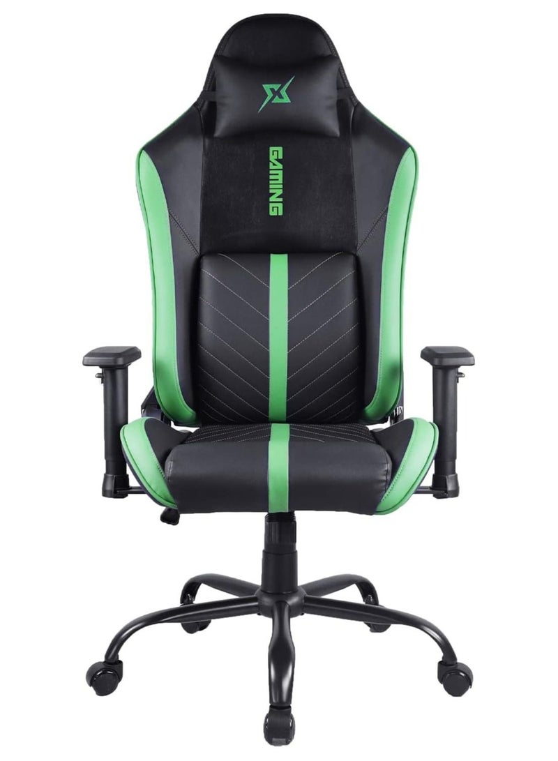 Gaming Chair Ergonomic Office Chair,180° Recliner System,2D Adjustable Arm-Rest With Three-gear Backrest Adjustment Green