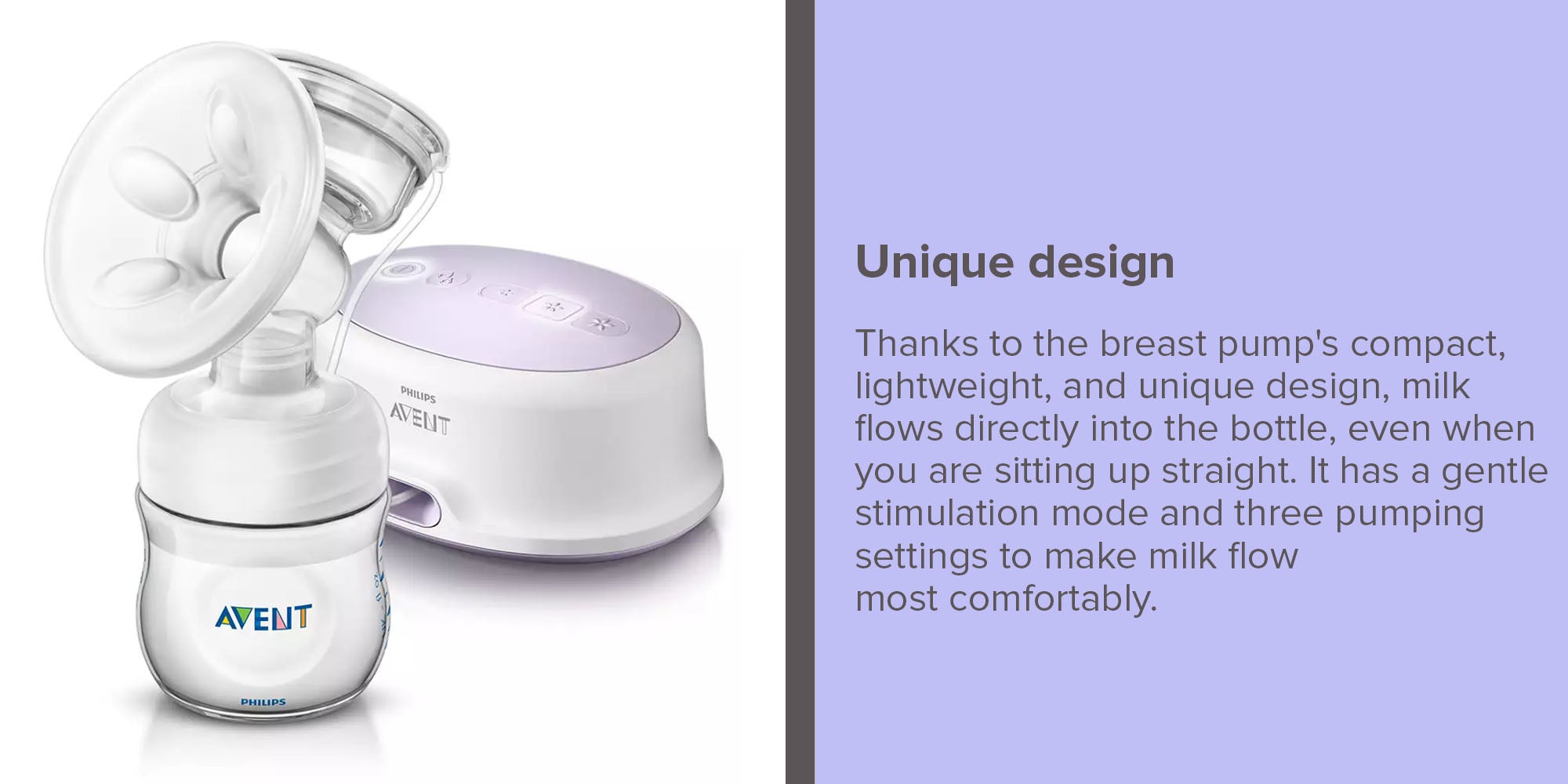 Lightweight Innovative Single Electric More Comfort Breast Pump For Extra Convenience