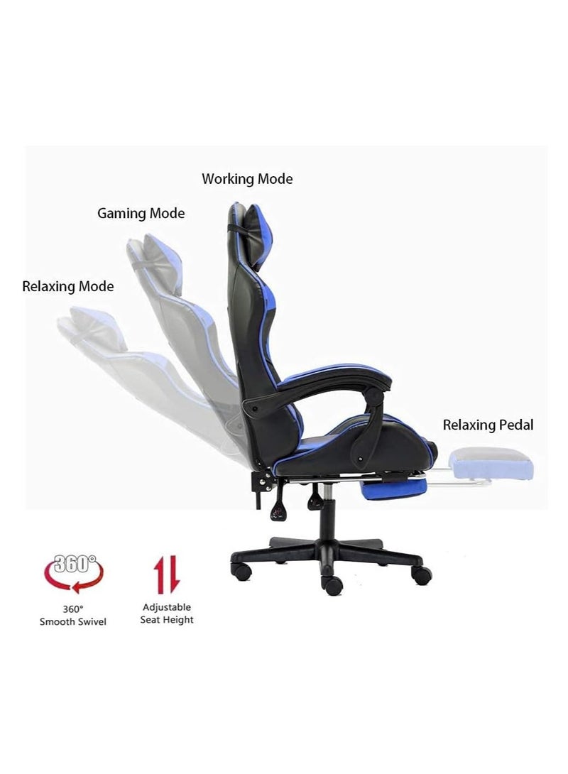 Gaming Chair Racing Style Office Chair Adjustable High Back Ergonomic Computer Desk Chair with Retractable Arms and Footrest