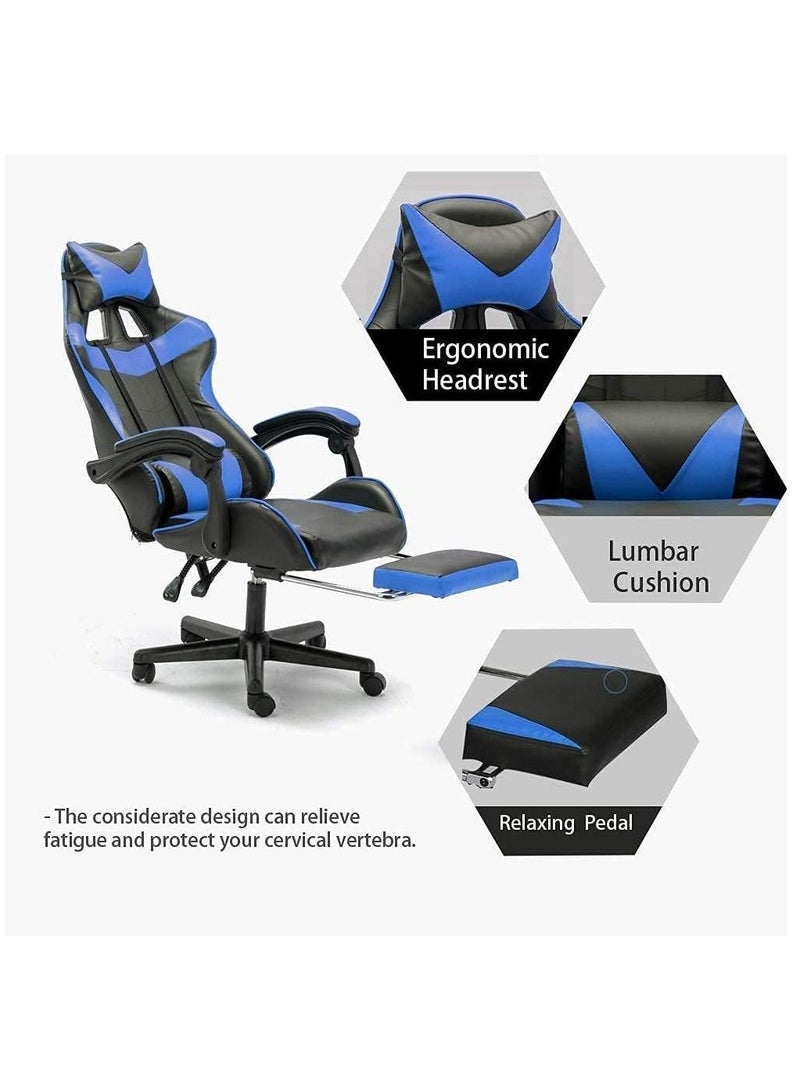 Gaming Chair Racing Style Office Chair Adjustable High Back Ergonomic Computer Desk Chair with Retractable Arms and Footrest