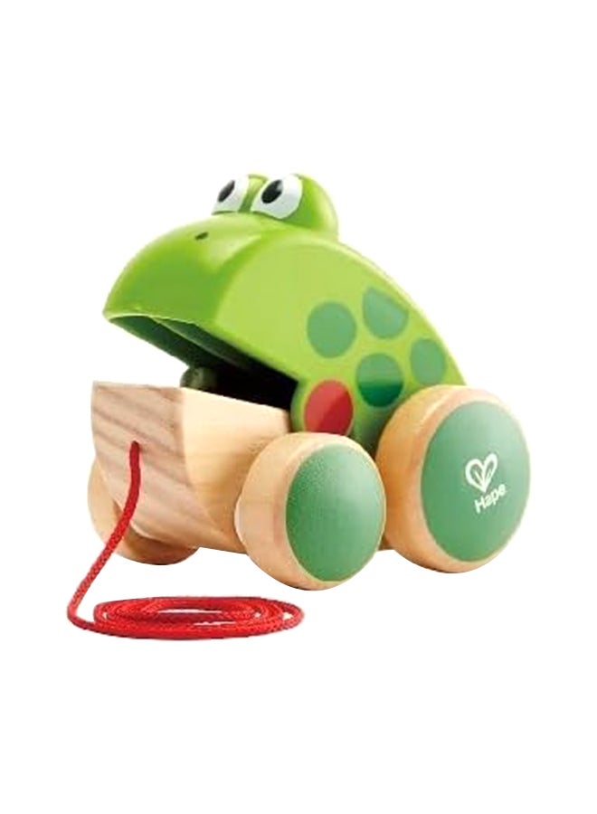 Frog Pull-Along | Wooden Frog Fly Eating Pull Toddler Toy, Wooden Toys For Walking Toddlers, Interactive Wooden Animal Toy, Hape Toys, Multicolour 1+ Years 11.9 x 8.5 x 9.7cm
