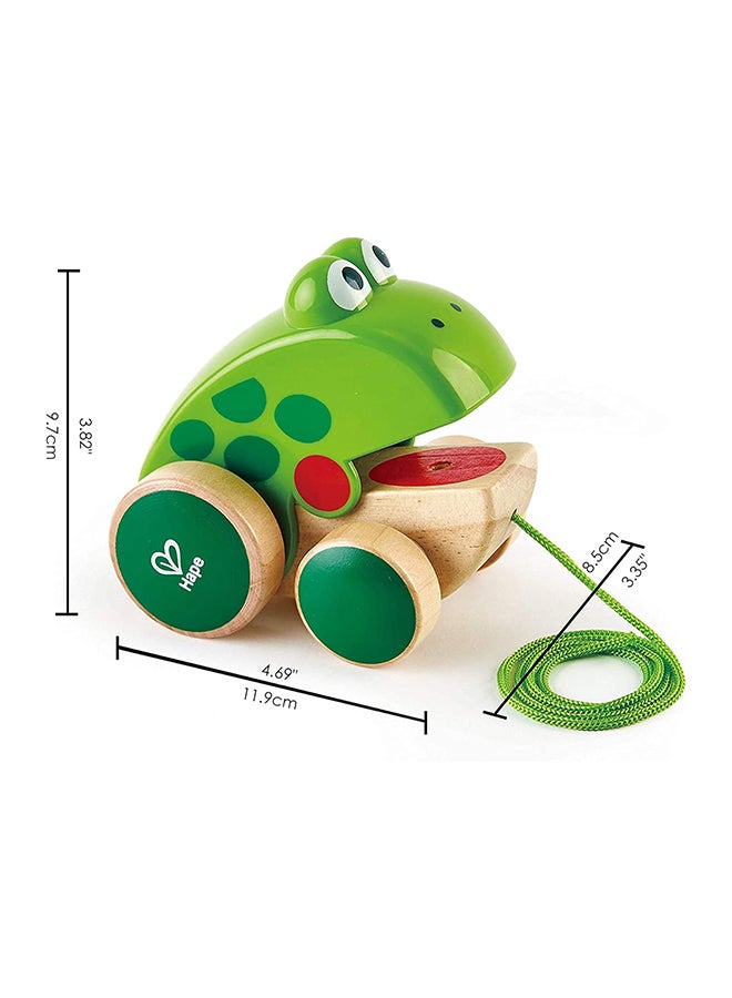 Frog Pull-Along | Wooden Frog Fly Eating Pull Toddler Toy, Wooden Toys For Walking Toddlers, Interactive Wooden Animal Toy, Hape Toys, Multicolour 1+ Years 11.9 x 8.5 x 9.7cm
