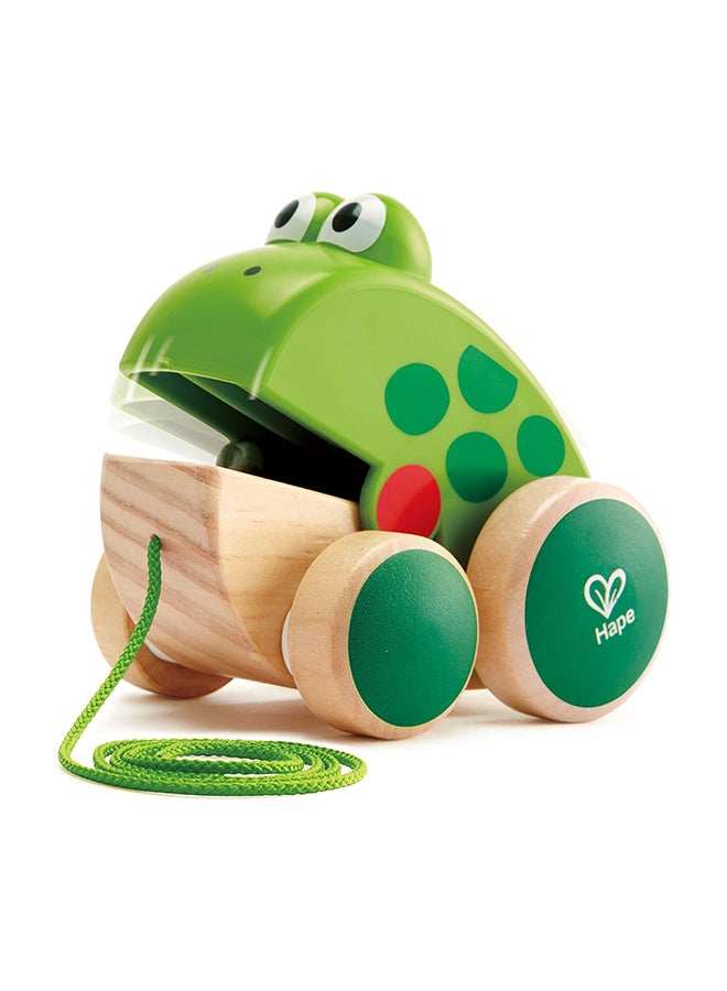 Frog Pull-Along | Wooden Frog Fly Eating Pull Toddler Toy, Wooden Toys For Walking Toddlers, Interactive Wooden Animal Toy, Hape Toys, Multicolour 1+ Years 11.9 x 8.5 x 9.7cm