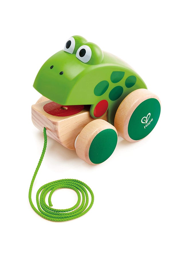 Frog Pull-Along | Wooden Frog Fly Eating Pull Toddler Toy, Wooden Toys For Walking Toddlers, Interactive Wooden Animal Toy, Hape Toys, Multicolour 1+ Years 11.9 x 8.5 x 9.7cm