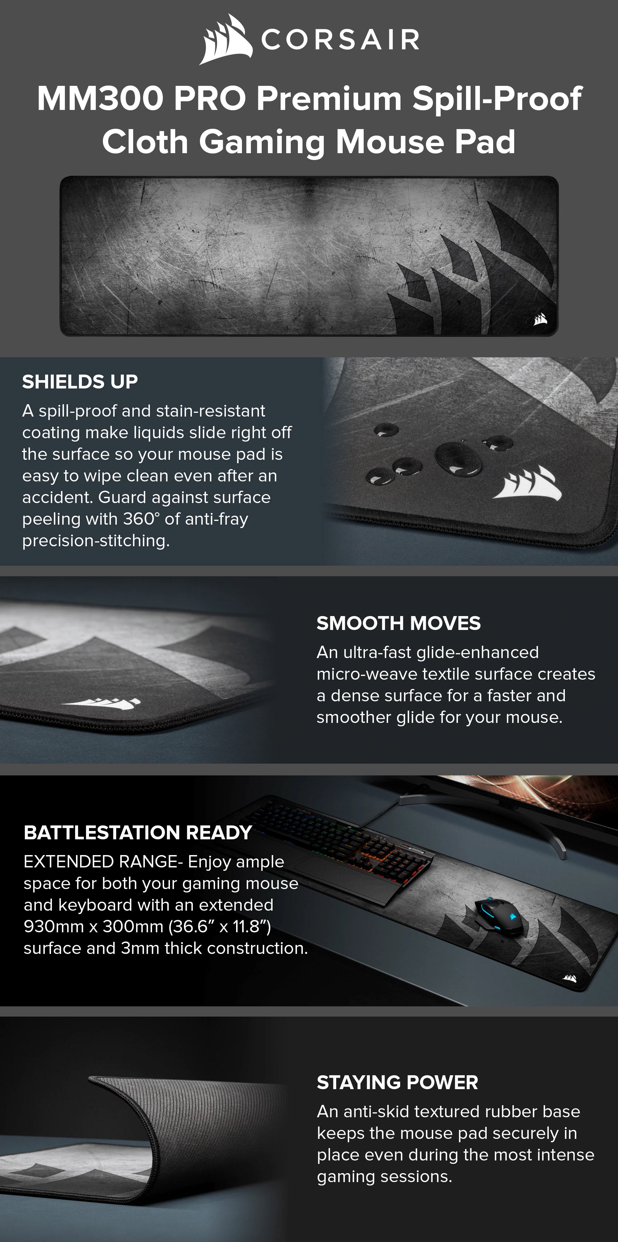 Premium Spill-Proof Cloth Gaming Mouse Pad