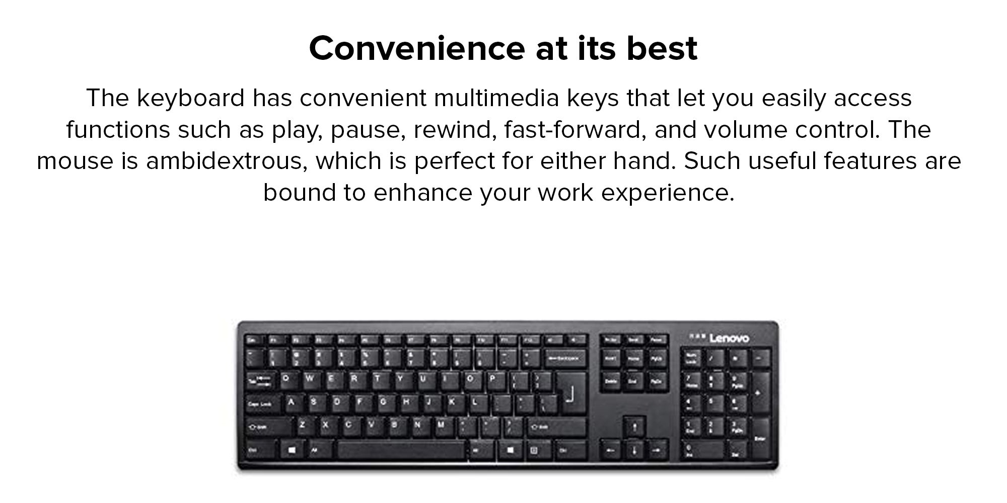 Wireless Keyboard Mouse Combo Black