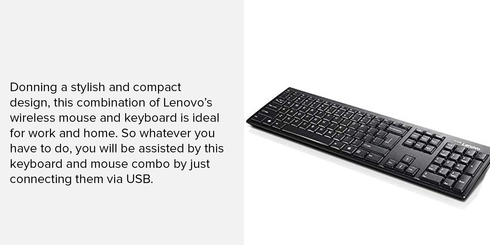 Wireless Keyboard Mouse Combo Black