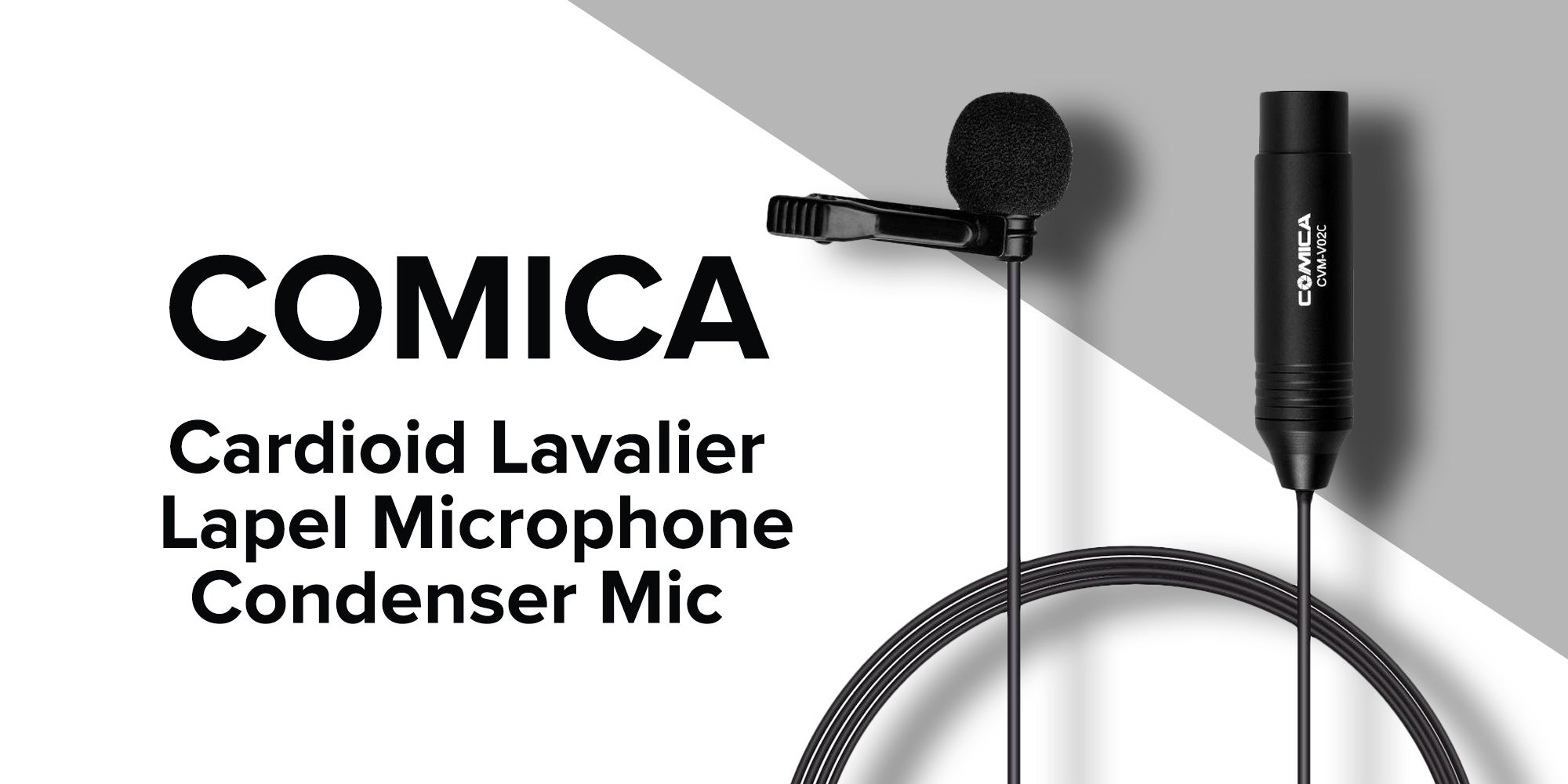 Cardioid Lavalier Lapel Microphone Condenser Mic DD1347 Black