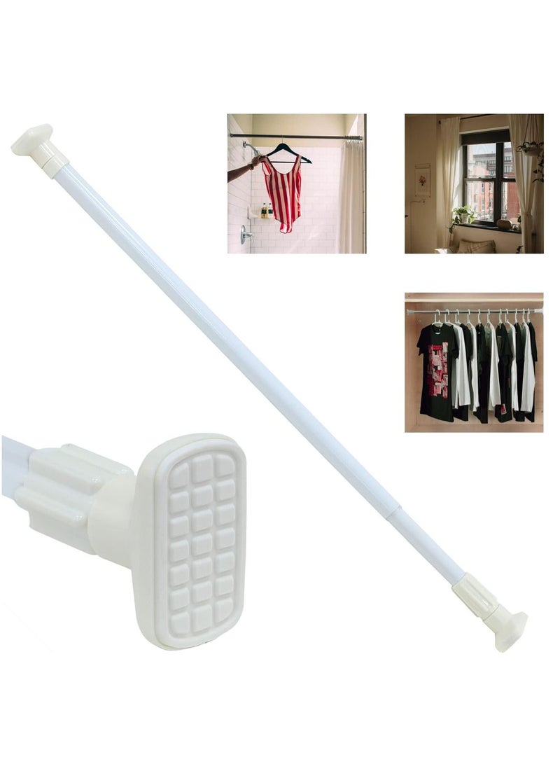 Shower Curtain Rod Adjustable 110 to 200cm, Thick & Extendable 25mm Telescopic Length No Drill Type for Cabinet, Bathroom (110cm to 200cm, White)