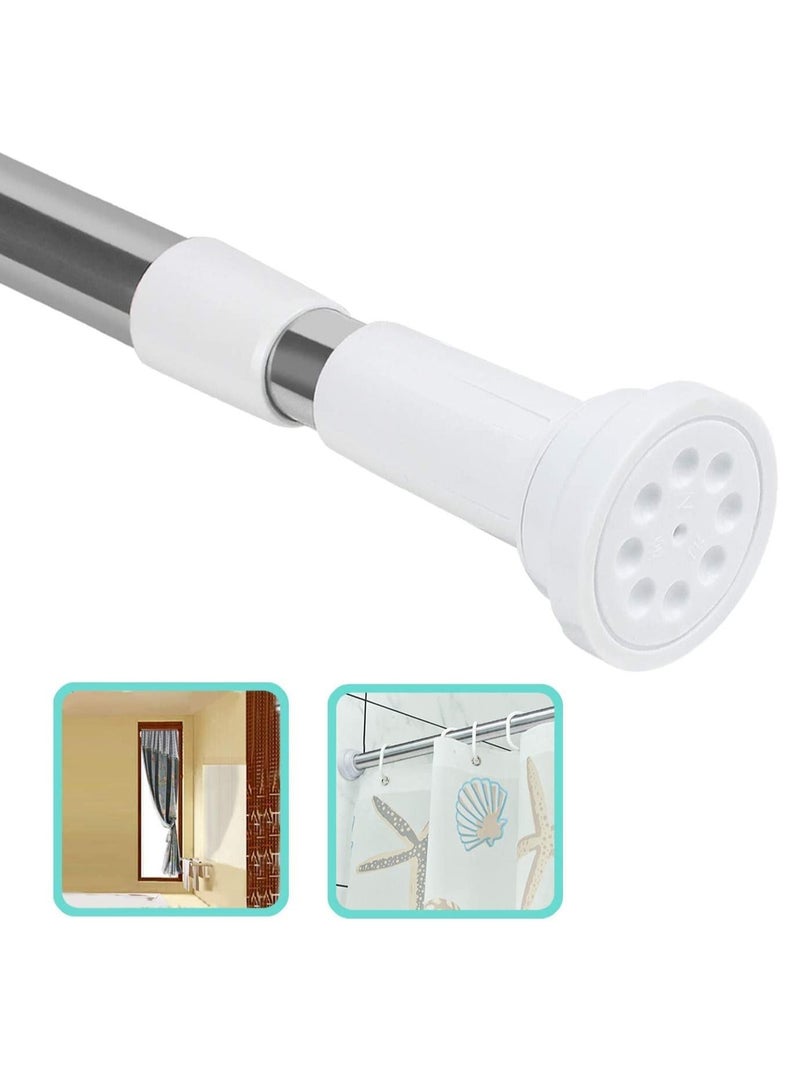 Shower Curtain Rod Adjustable 90-160cm Extendable Length Telescopic Tension Bar Stainless Steel No Drill Type for Bathroom Shower Bathtub Cabinets Balcony (90cm to 160cm)