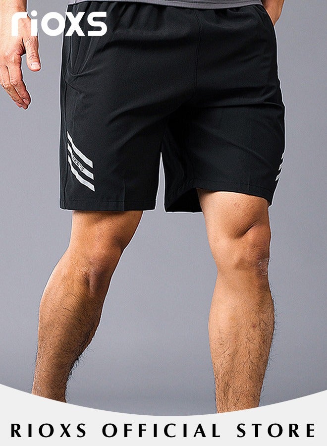 Men's Running Shorts, Athleisure Unlined Shorts, Athletic Lightweight Shorts, Breathable Quick-Drying Fitness Short Pants with Zippered Pockets, Moisture-Wicking Sports Shorts For Men, Comfzy Shorts For Exercises/ Daily Wear