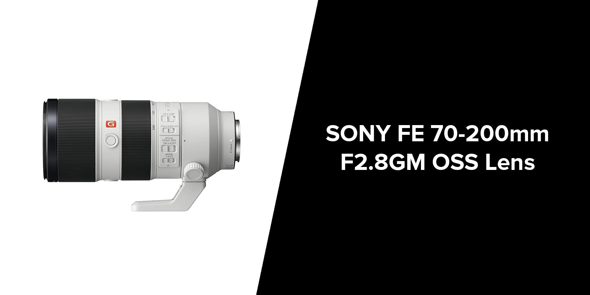 FE 70-200 mm F2.8 GM, G Master Camera Lens, SEL70200GM, Off-White Black/White