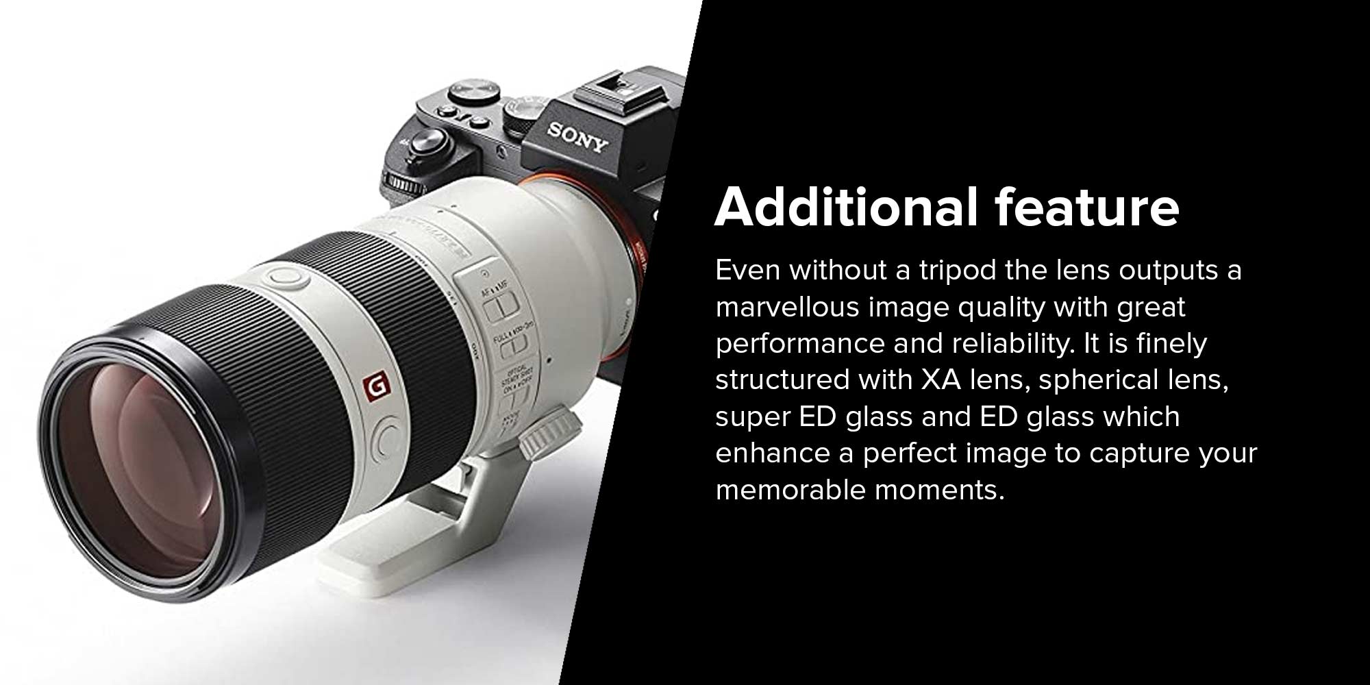FE 70-200 mm F2.8 GM, G Master Camera Lens, SEL70200GM, Off-White Black/White