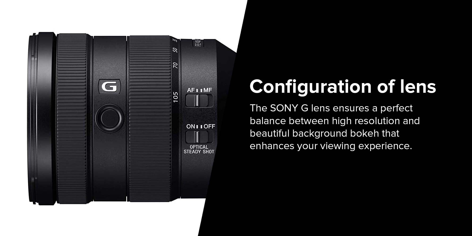 FE 24-105mm F4 G OSS Standard Zoom Lens, SEL24105G Black