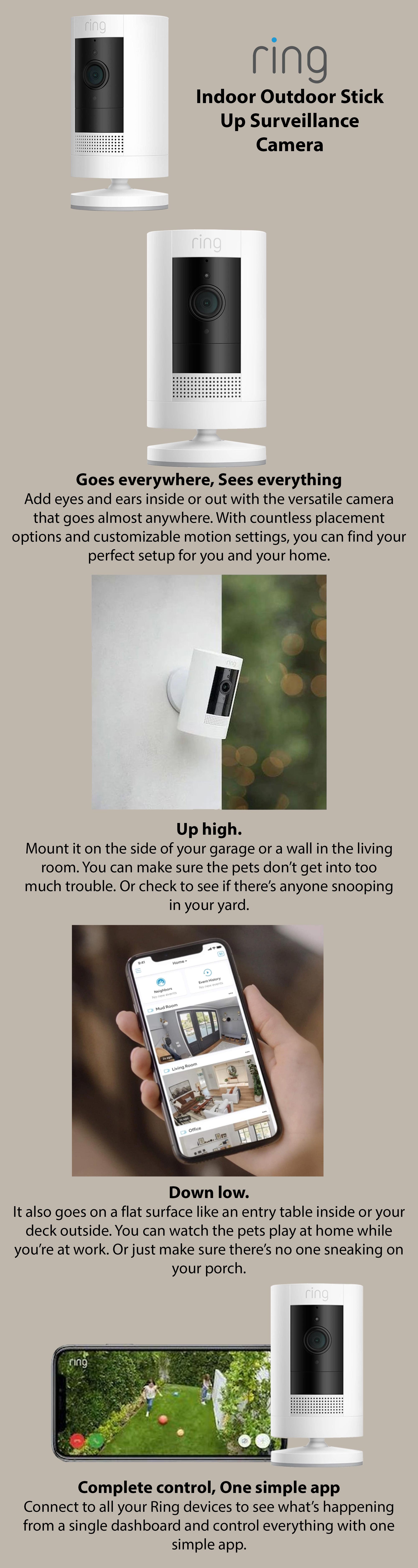 Indoor Outdoor Stick Up Surveillance Camera