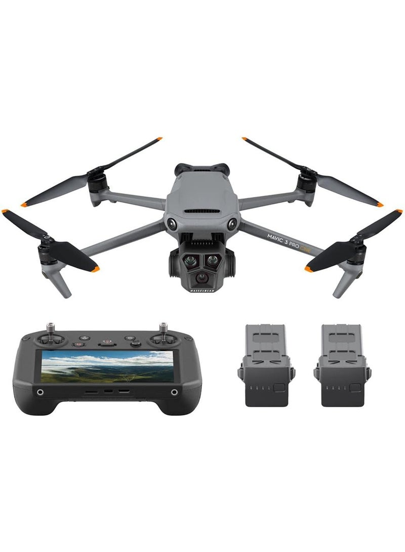 Mavic 3 Pro Cine With RC Pro, Flagship Triple-Camera Drone, Tri-Camera Apple ProRes Support With 1TB storage, 3 Flight Batteries, MOIAT Certified - UAE Version With Official Warranty Support