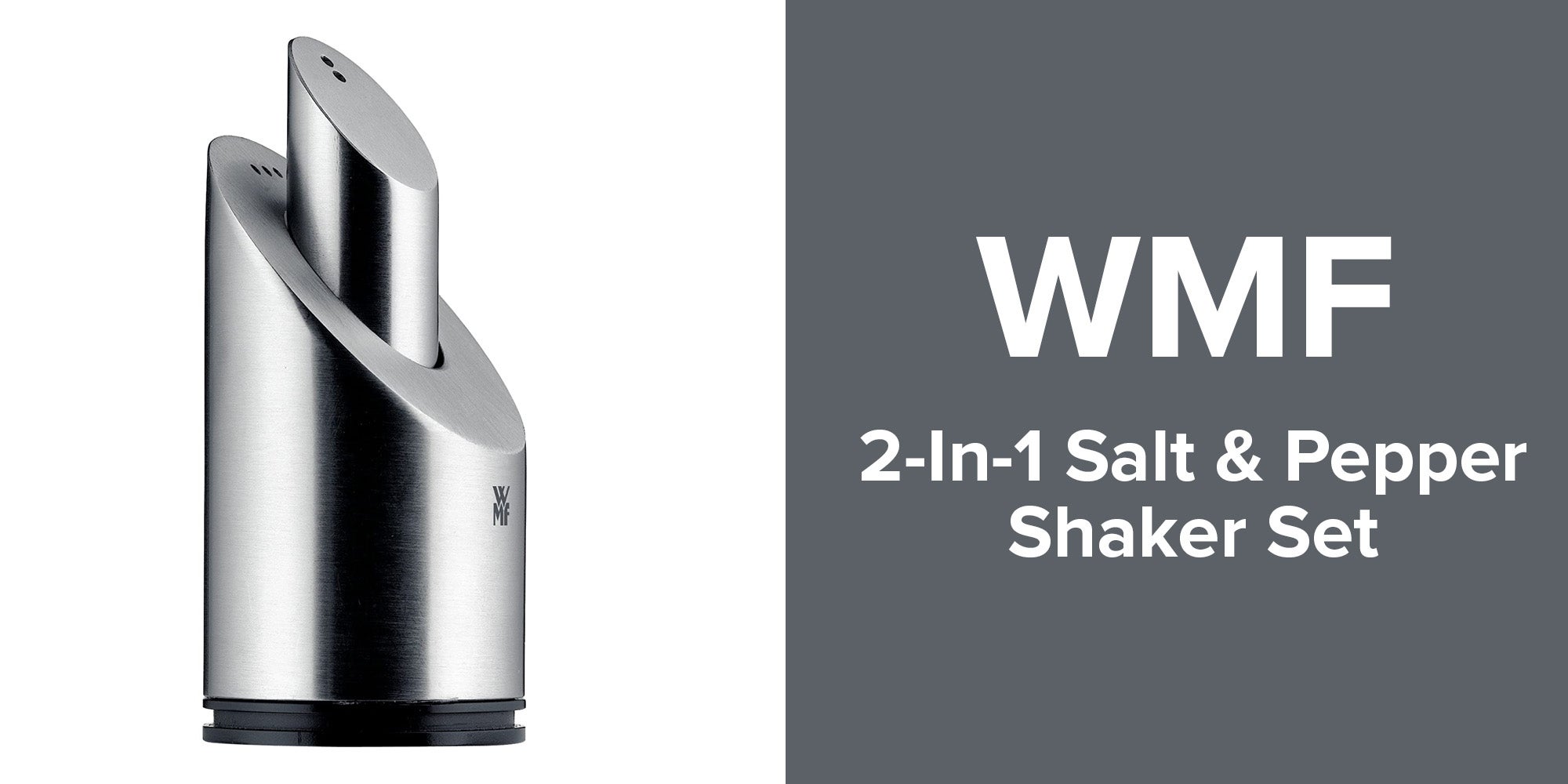 2-In-1 Salt Pepper Shaker Set Silver