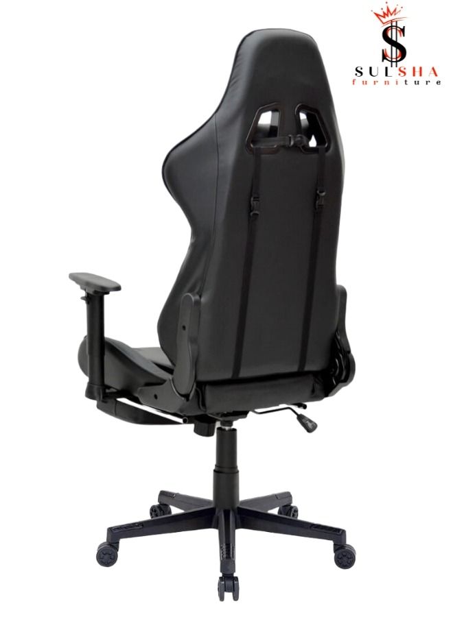 Executive Ergonomic Computer Desk Chair for Office and Gaming with headrest back comfort and lumbar support Black