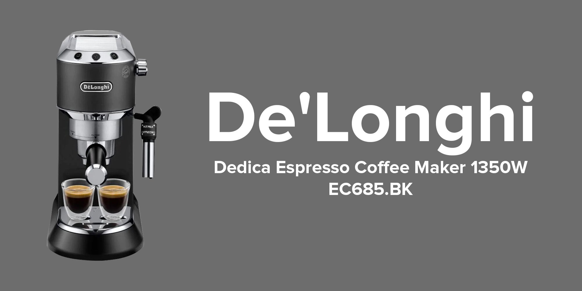 Dedica Espresso Coffee Maker 1.0 L 1350.0 W EC685.BK Black