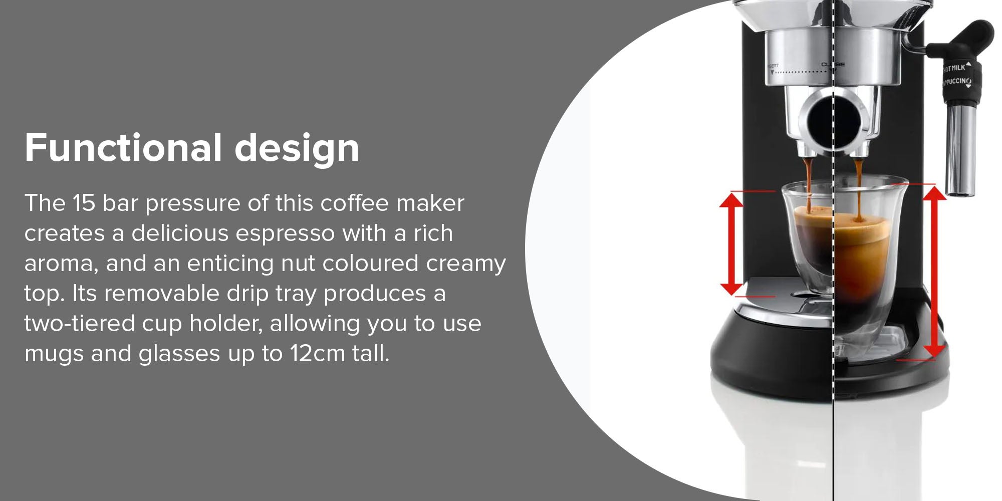 Dedica Espresso Coffee Maker 1.0 L 1350.0 W EC685.BK Black